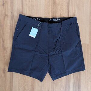 NWT Eubi Classic Chino Shorts Stretch 7" inseam Navy Blue XXL